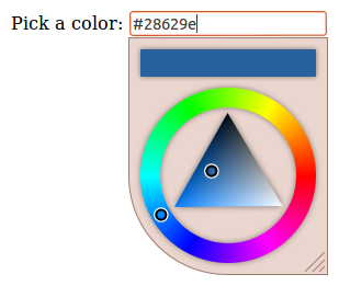 screenshot of color picker with default options