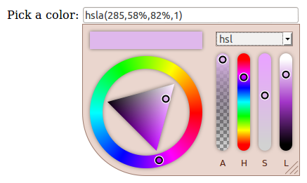 screenshot of color picker in jquery-ui dialog