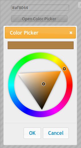 screenshot of color picker in jquery-ui dialog